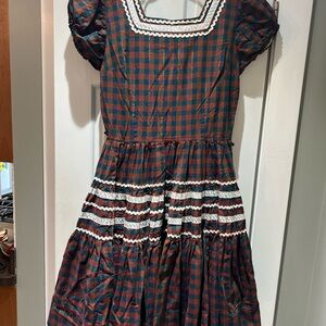 1960’s Jeri Bee WesternPrarie  square dance dress  Gingham Plaid size 6-8